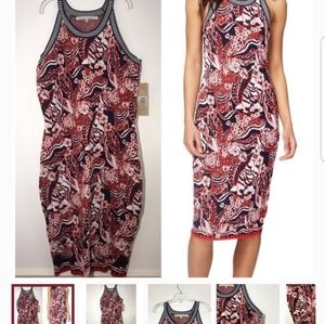 Rachel Roy Curvy Collection Red/Blue Fitted Dress